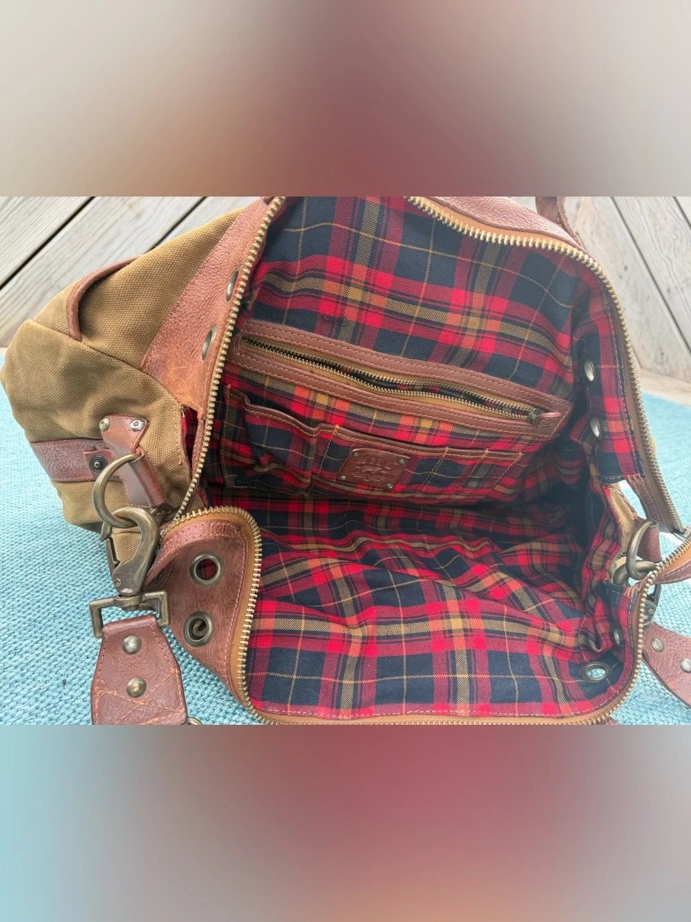 Will’s leather goods duffle Canvas and Leather Travel Tote Bag